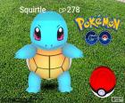 Pokémon Squirtle находится на грани быть пойманным Pokéball, Pokémon GO